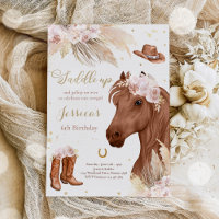 Horse Birthday Party Bohemian Cowgirl Birthday Inv