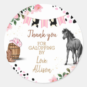 Horse Birthday Party Favour Classic Round Sticker