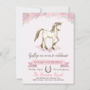 Horse Birthday Party Girls Pony Party Invitation