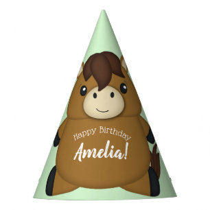 Horse Birthday Party Green Party Hat