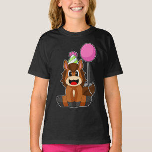 Horse Birthday Party hat Balloon T-Shirt
