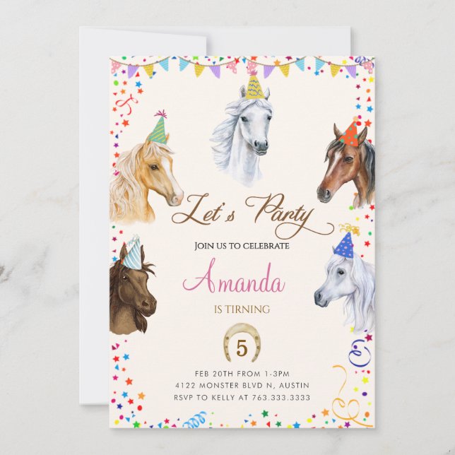 Horse Birthday Party Invitation (Front)