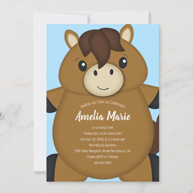 Horse Birthday Party Invitation (Front)