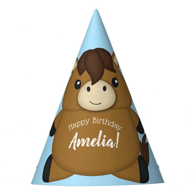Horse Birthday Party Party Hat (Front)