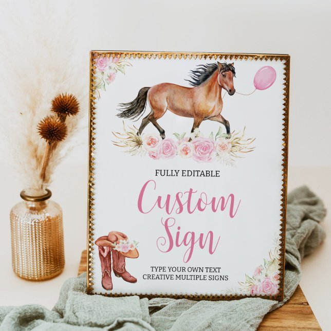 Horse Birthday Party Table Sign (Creator Uploaded)