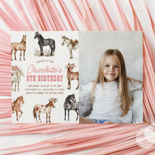 Horse Birthday Photo Invitation