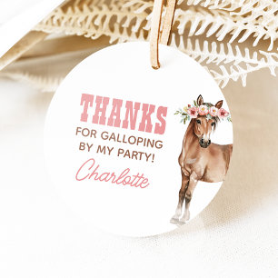 Horse Birthday Pony Party Circle Favour Tags