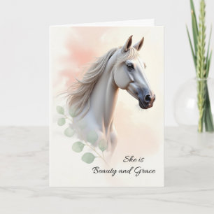 Horse Birthday Woman She is Beauty and Grace Water Card