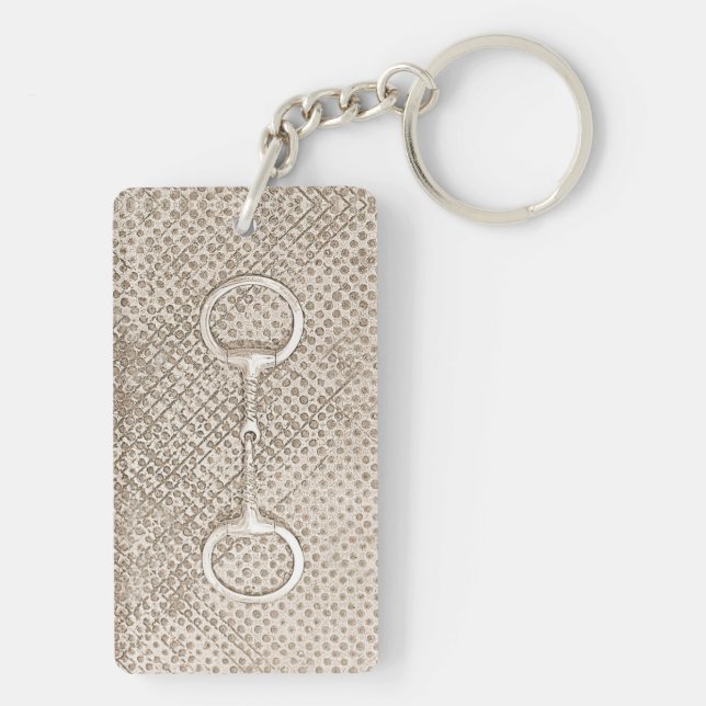 Horse Bit Equestrian Barn Rustic Photo Art Keys Key Ring (Back)