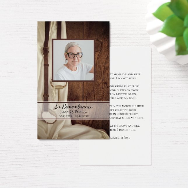 Horse Bit Satin Western Funeral Memorial Prayer (Desk)