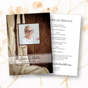 Horse Bit Satin Western Funeral Service Memorial Programme