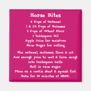 Horse Bites Recipe Magnet colour
