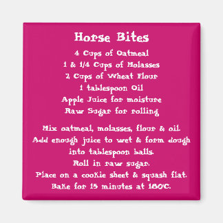 Horse Bites Recipe Magnet colour