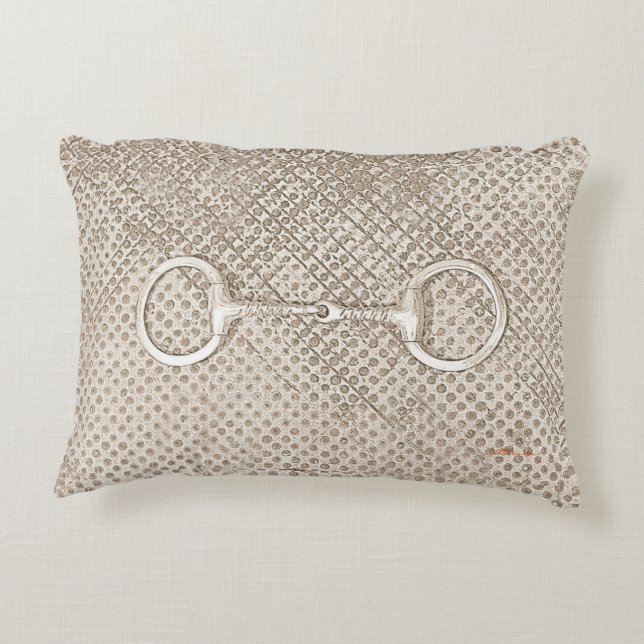 Horse Bits Equestrian Barn Photo Art Fun Decorative Cushion (Back)