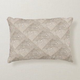 Horse Bits Pattern Equestrian Barn Decor Nuetrals Decorative Cushion