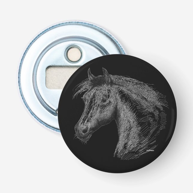 Horse:  Black Bottle Opener (Front)
