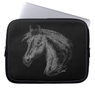 Horse: Black Laptop Sleeve