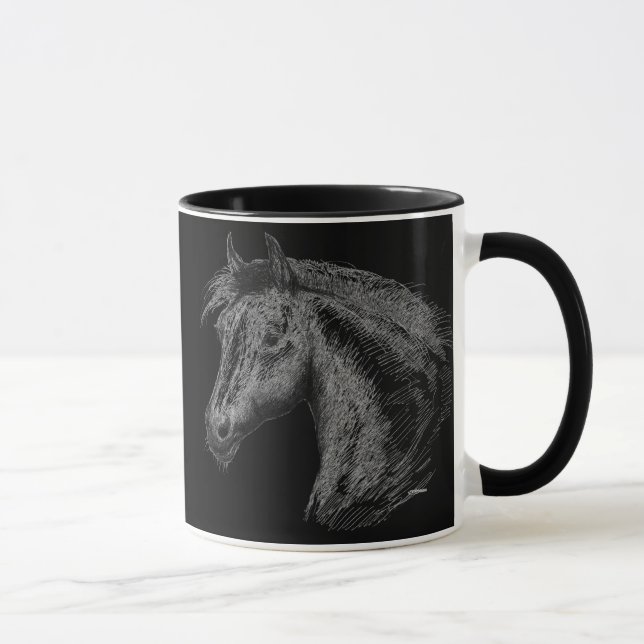 Horse:  Black Mug (Right)