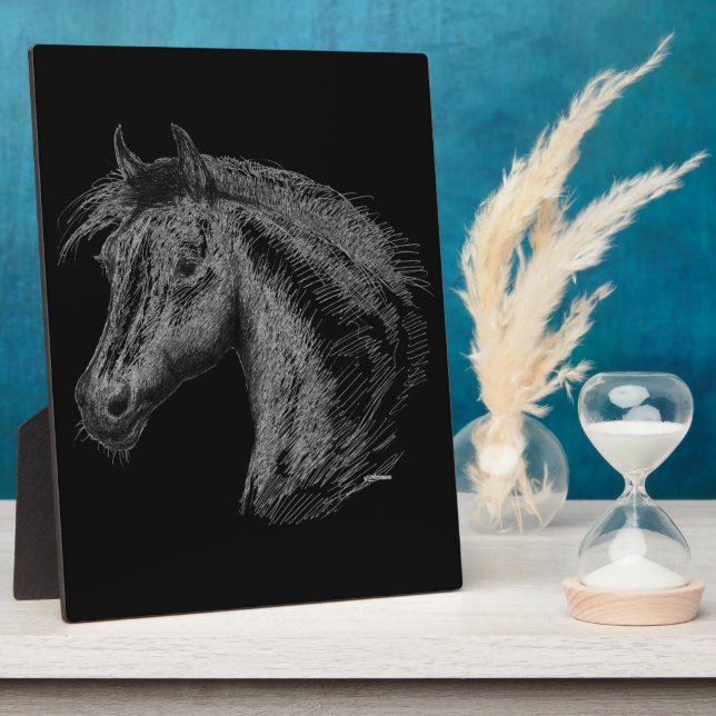 Horse:  Black Plaque (Side)