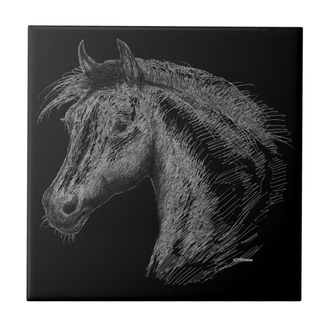 Horse:  Black Tile (Front)
