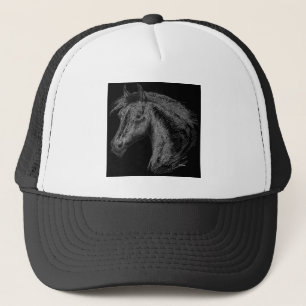 Horse: Black Trucker Hat