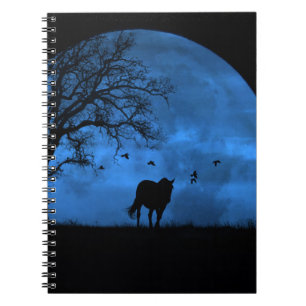 Horse Blue Moon Mystical Notebook