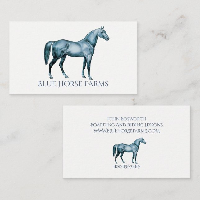 Horse Boarding And Riding Lessons Business Card (Front/Back)