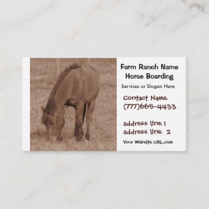 Horse  Boarding or Stables Business Card