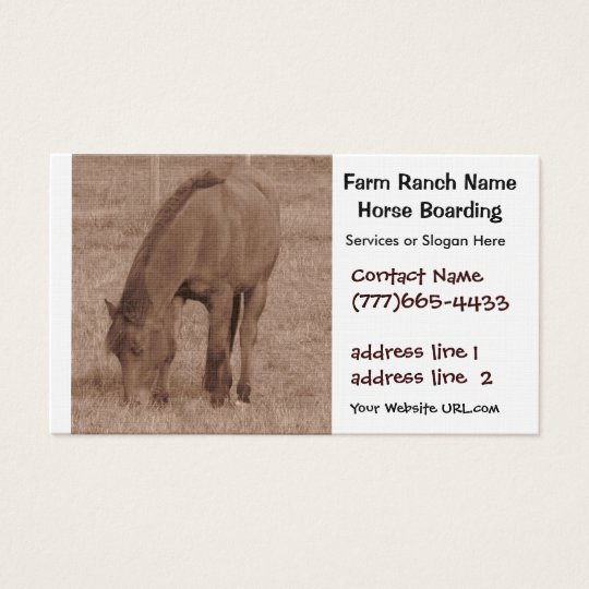 Horse Boarding or Stables Business Card