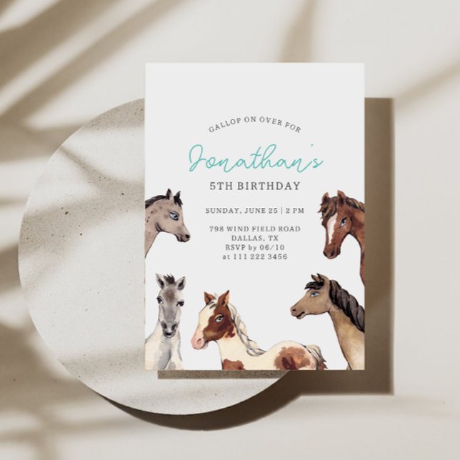 Horse Boho Cowboy Birthday Invitation (Creator Uploaded)