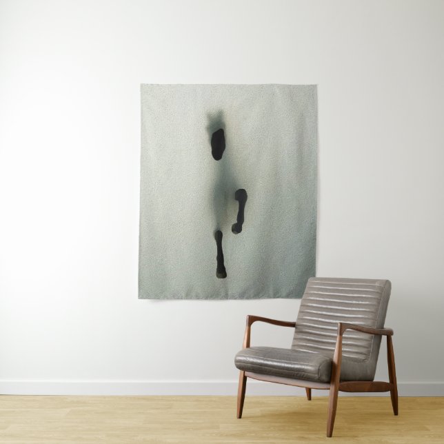 Horse Breaking Through Fog - Abstract Art Tapestry (In Situ)