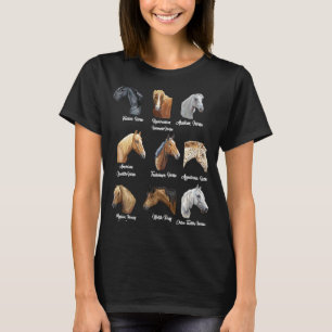 Horse Breeds horseback riding Equestrian  for wome T-Shirt