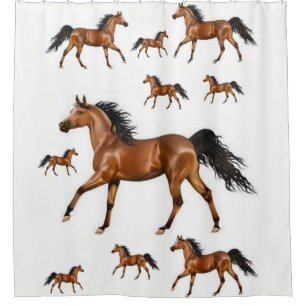 Horse brown white showercurtain shower curtain