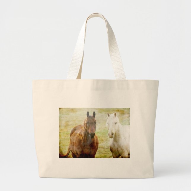 Horse Buddies Large Tote Bag (Front)