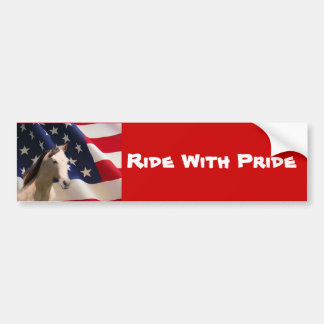Horse Bumper Sticker American Flag