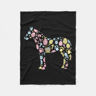 Horse Bunny Easter Egg Easter Day Womens Mens Kids Fleece Blanket