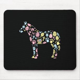 Horse Bunny Easter Egg Easter Day Womens Mens Kids Mouse Mat
