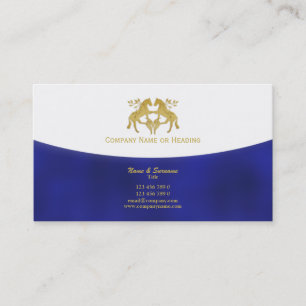 Horse business marketing blue gold business card