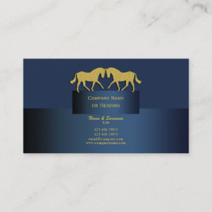 Horse business marketing blue gold card