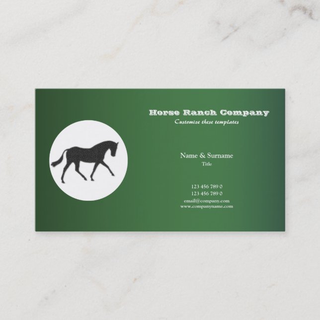 Horse business marketing business card (Front)