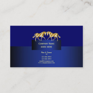 Horse business marketing dappled gold blue card