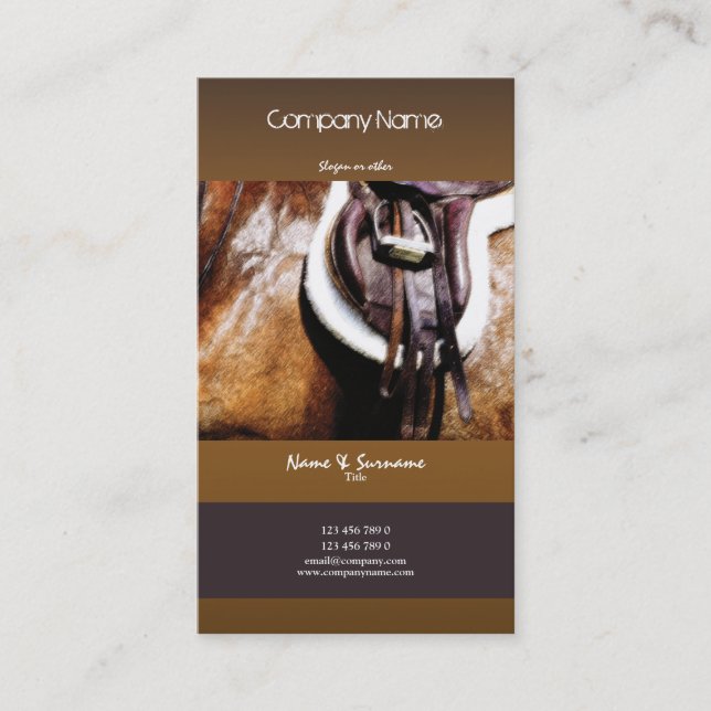 Horse business marketing equestrian art business card (Front)