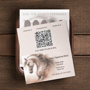 Horse Business QR Code Folded Loyalty Cards