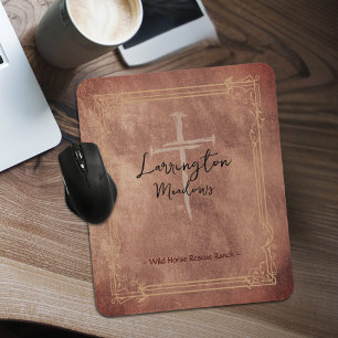 Horse Business Western Personalised Cross Logo Mouse Mat
