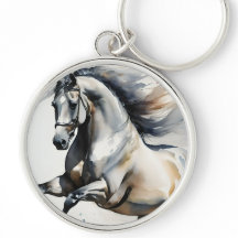 Horse Button Keychain