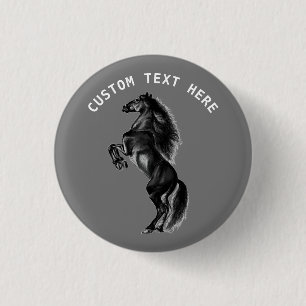 Horse Button with Custom Text - Choose Colours