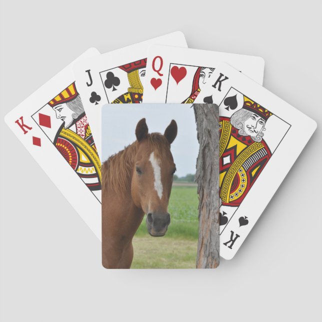 Horse By Tree Playing Cards (Back)