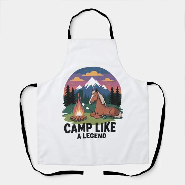 Horse Camp Like a Legend Camping Apron (Front)