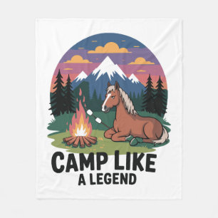Horse Camp Like a Legend Camping Fleece Blanket