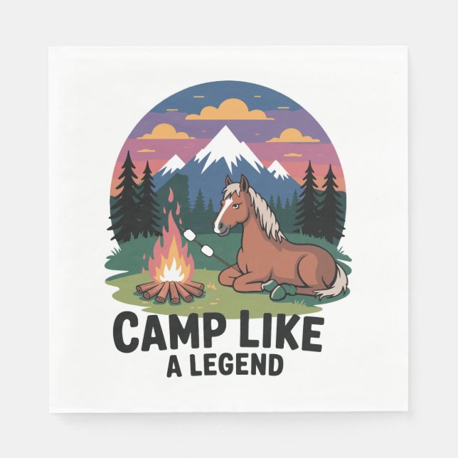 Horse Camp Like a Legend Camping Napkin (Front)